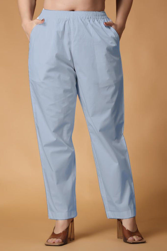 Powder Blue Cotton Kurti Pant