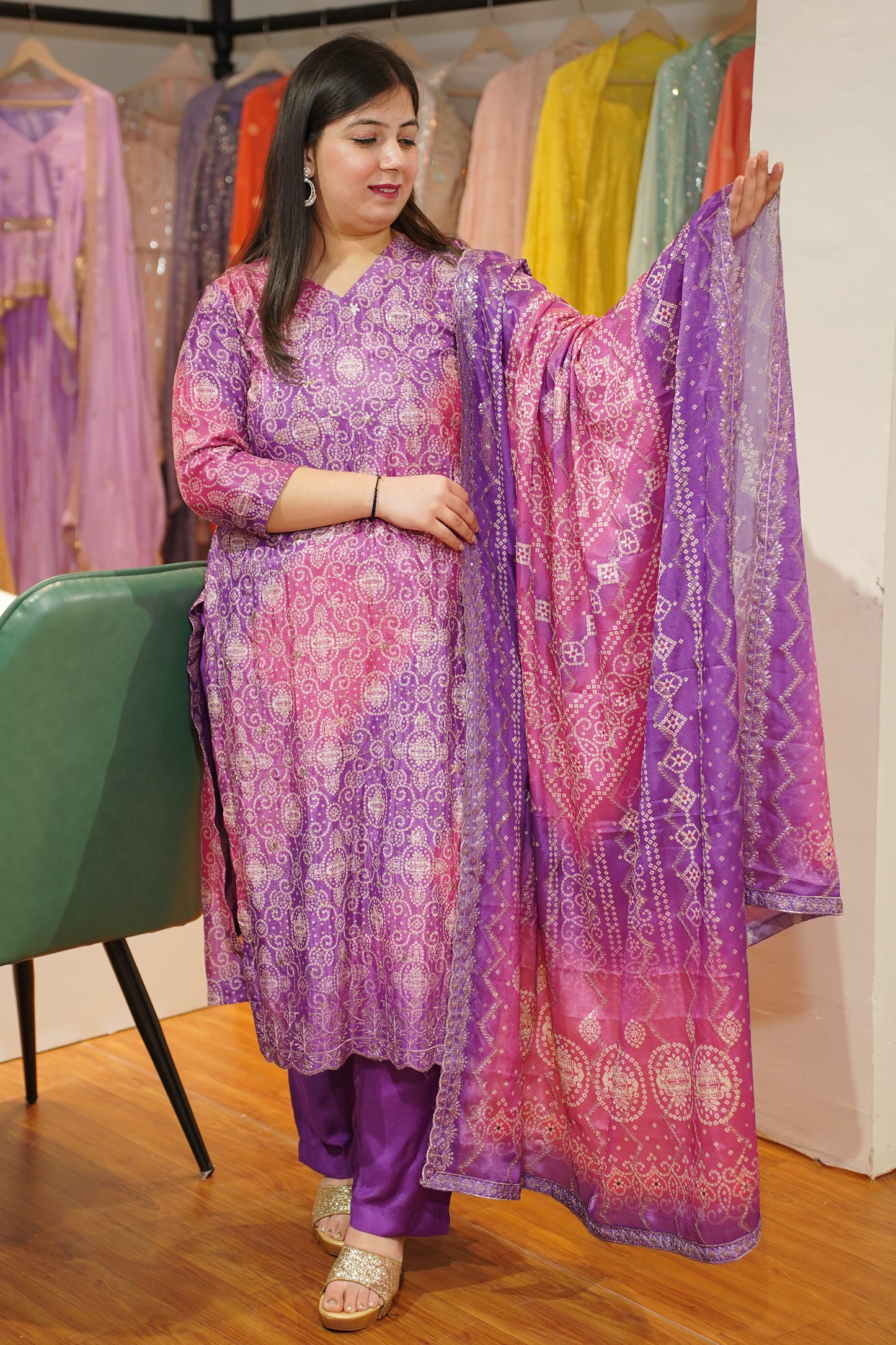 Rangila Mann Bandhej Suit Set