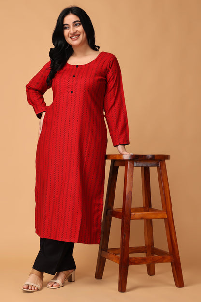 Red Woolen Suit Set