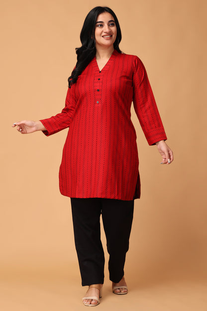 Red Short Woolen Kurti