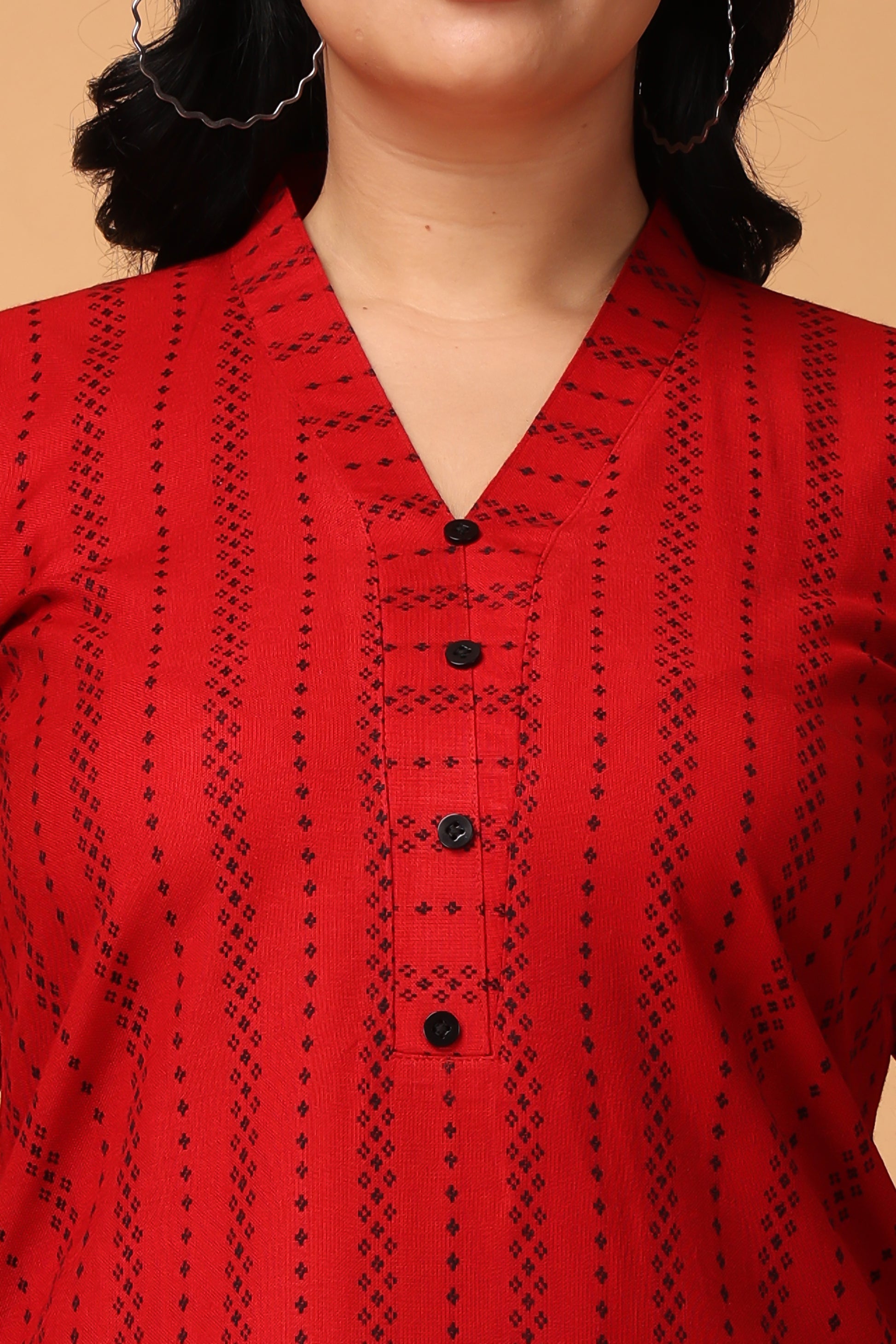 Red Short Woolen Kurti