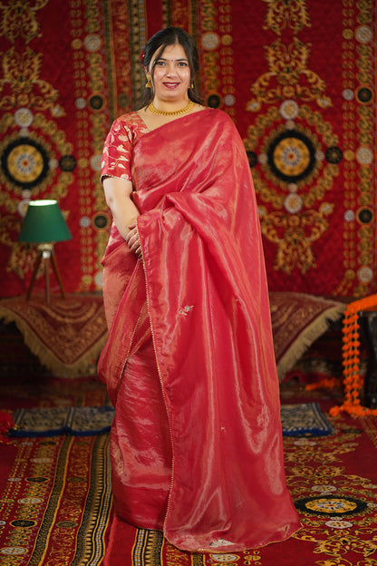 Madhur Mishri Handcrafted Tissue Saree