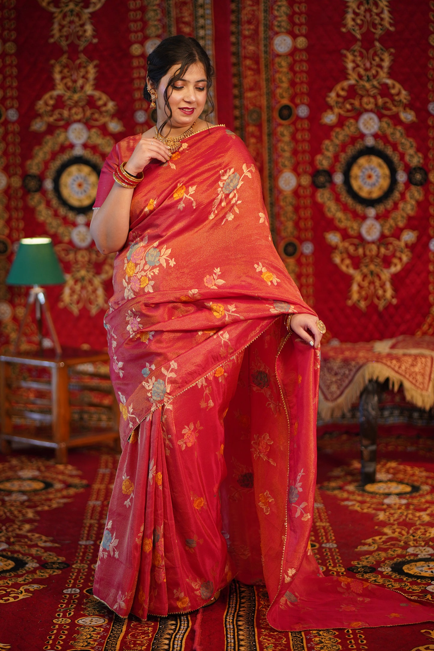 Raag Bhairavi Woven Tissue Saree