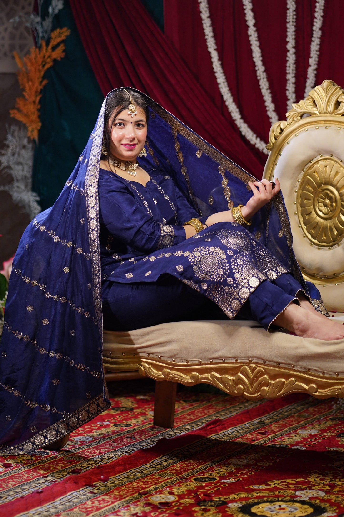 Royal Reverie Jacquard Silk Suit