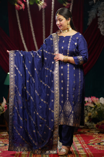 Royal Reverie Jacquard Silk Suit