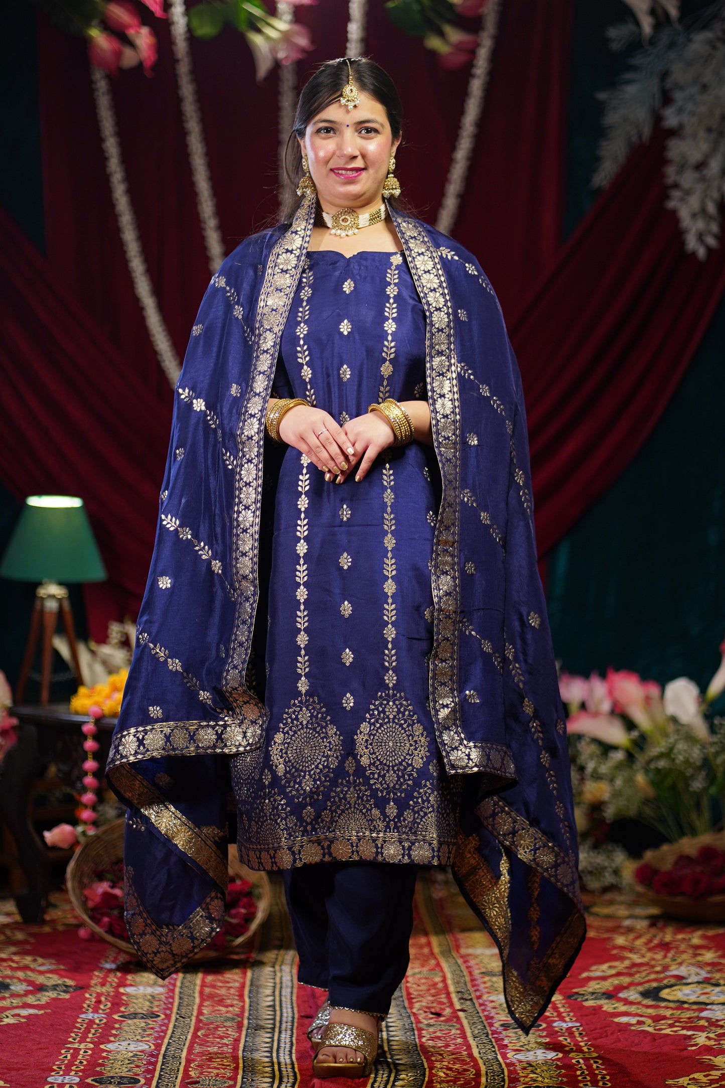 Royal Reverie Jacquard Silk Suit