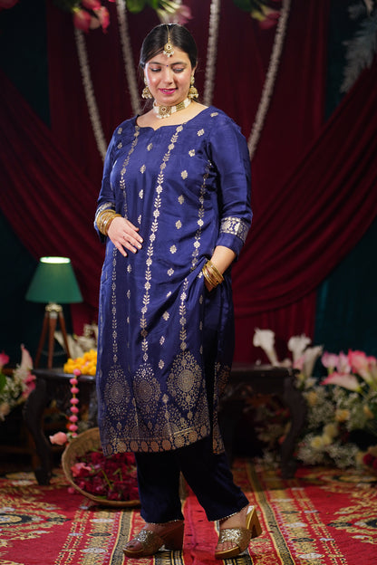 Royal Reverie Jacquard Silk Suit