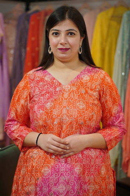 Ruhani Rang Bandhej Suit Set