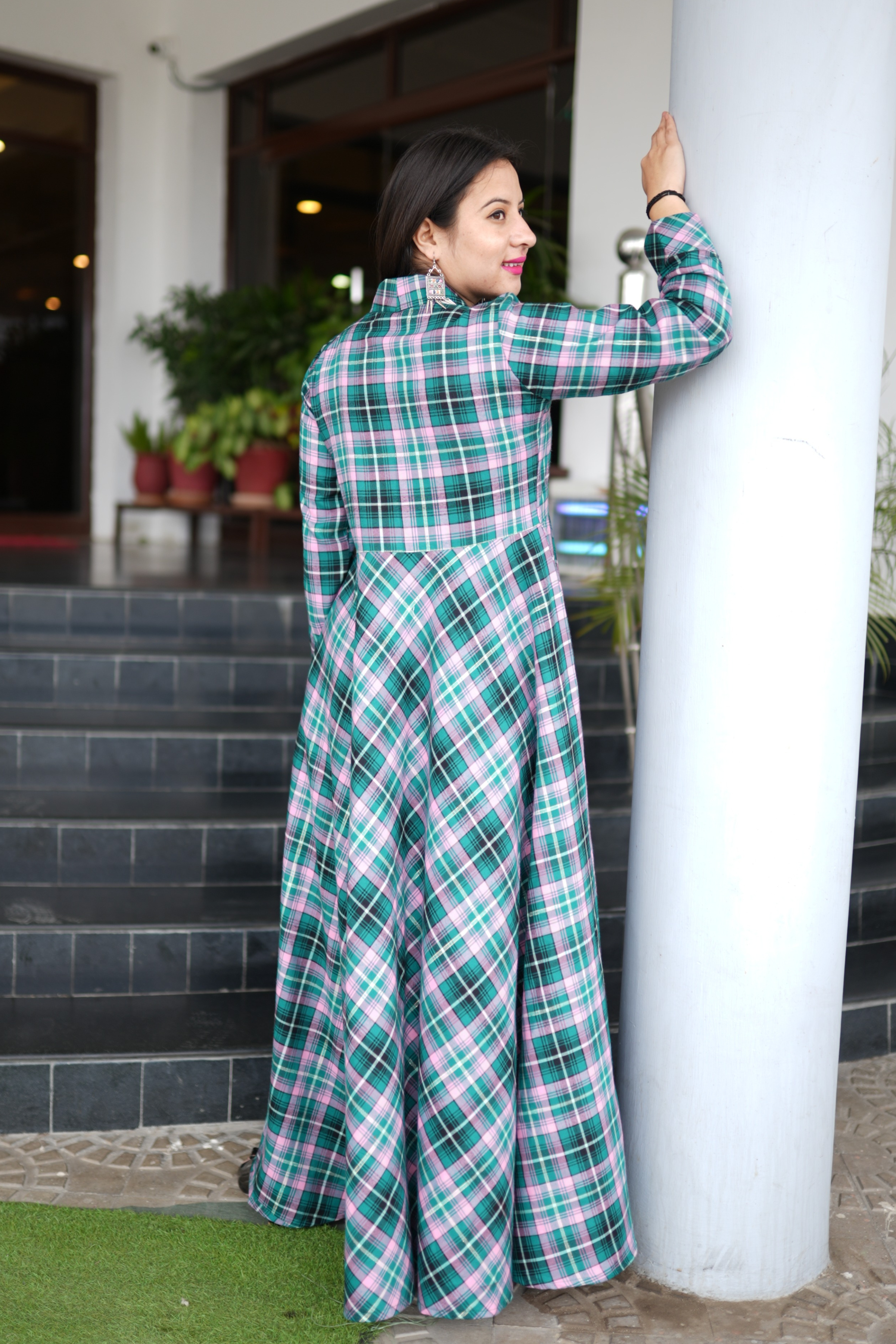 ANDMARY】Cecily check long dress