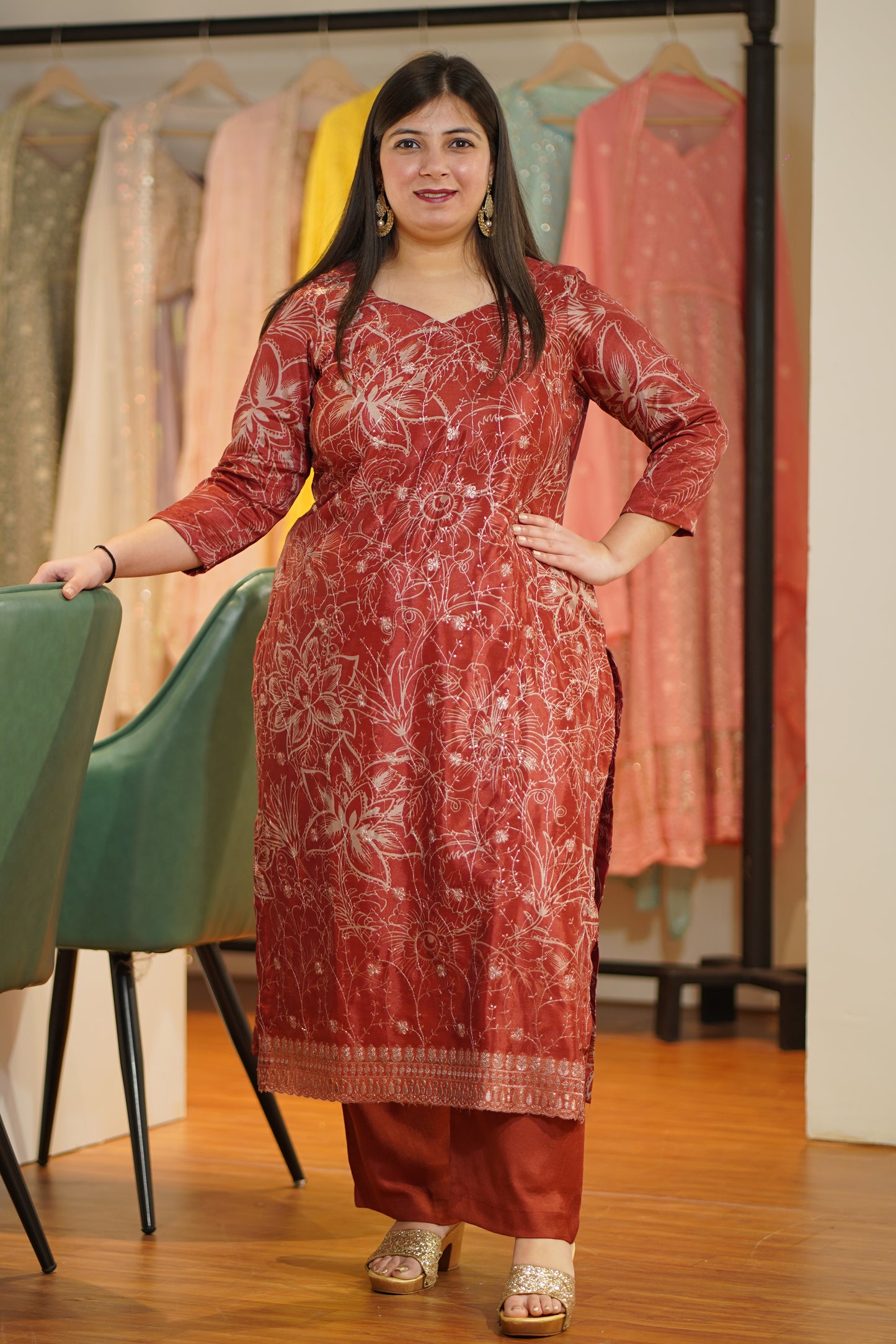 Shaahi Mehek Floral Suit Set