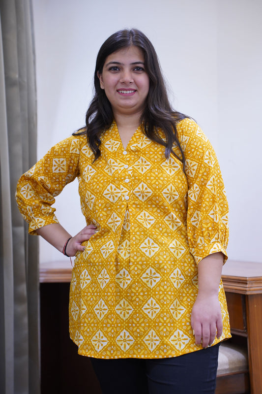 Yellow Short Kurta