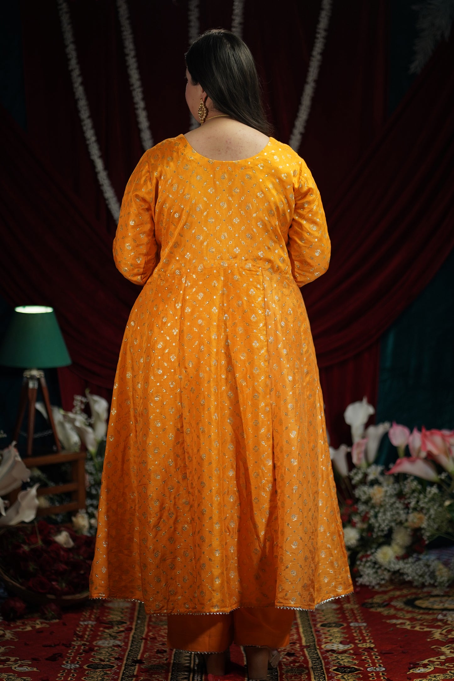 Sunny Gold Jacquard Anarkali Set