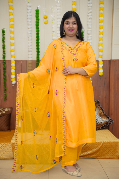 Sunny Mustard Fancy Suit Set