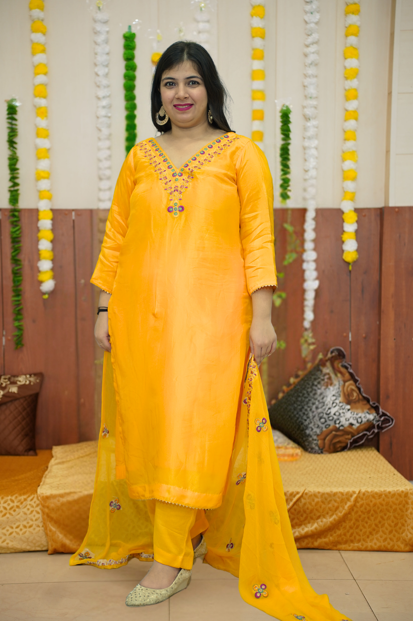 Sunny Mustard Fancy Suit Set