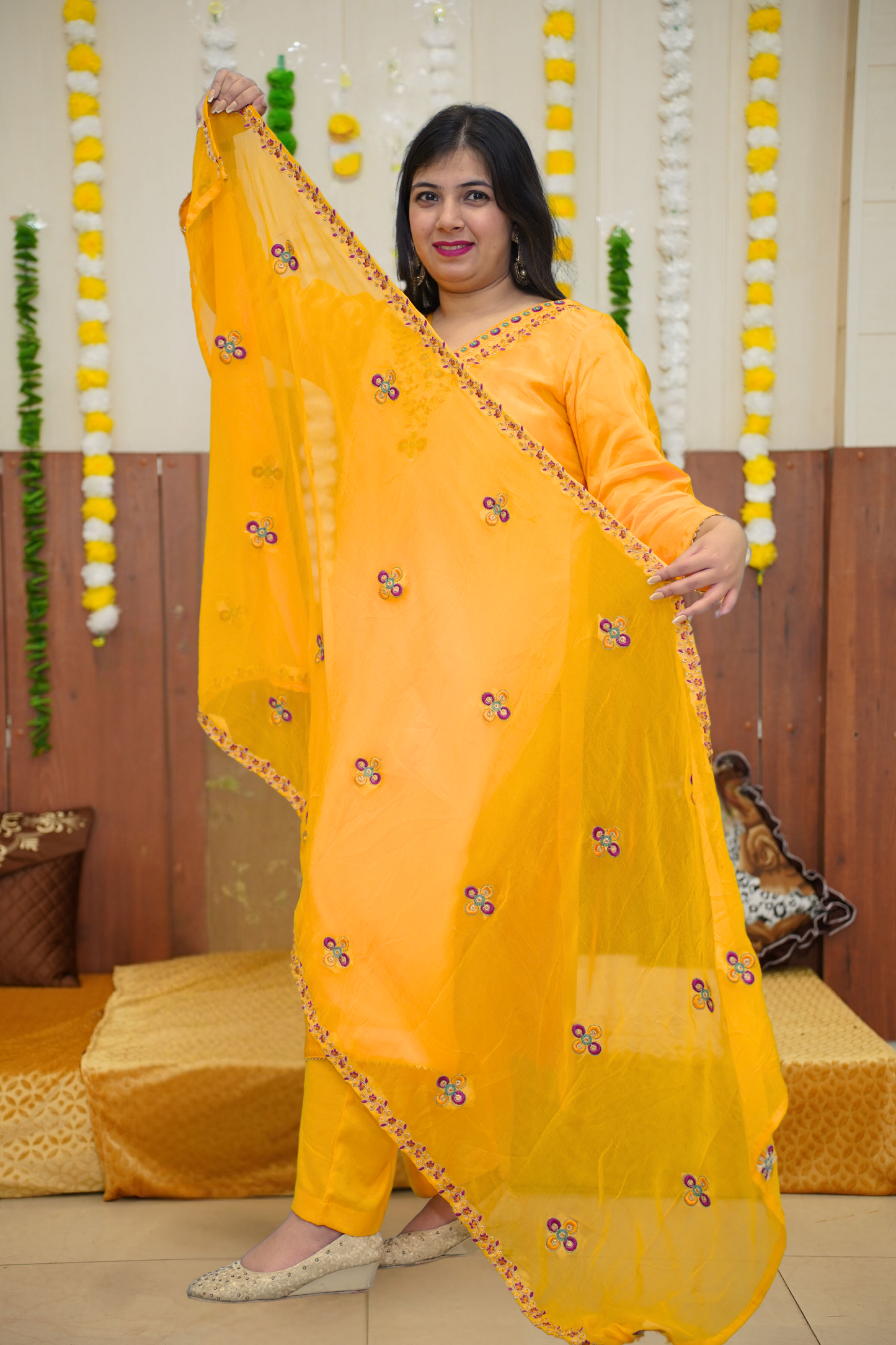 Sunny Mustard Fancy Suit Set