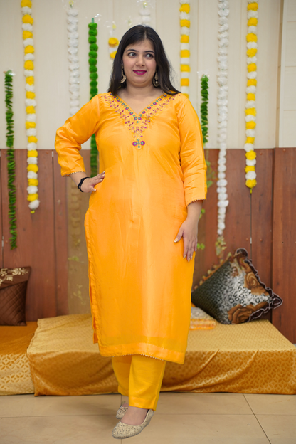 Sunny Mustard Fancy Suit Set