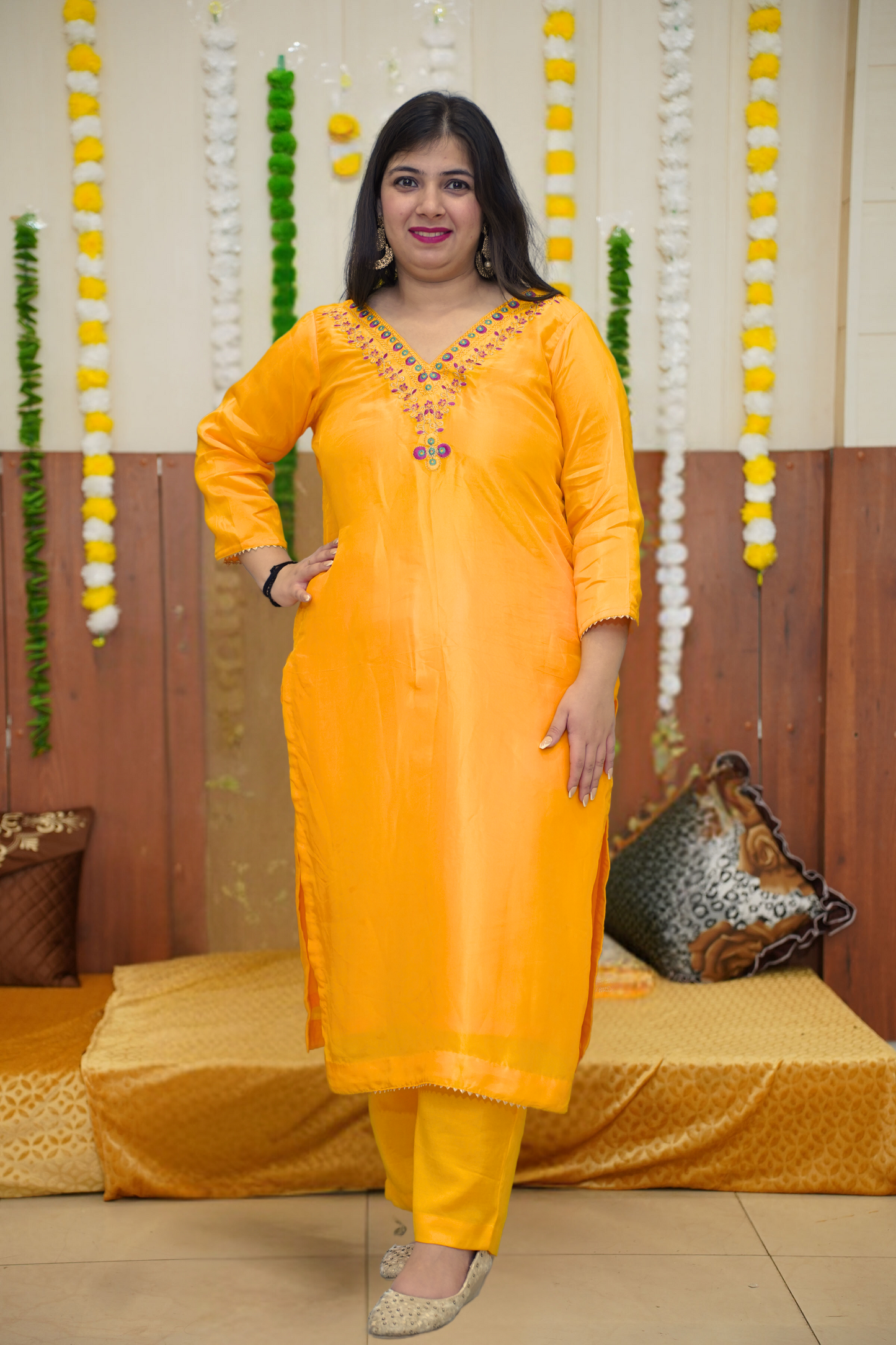 Sunny Mustard Fancy Suit Set