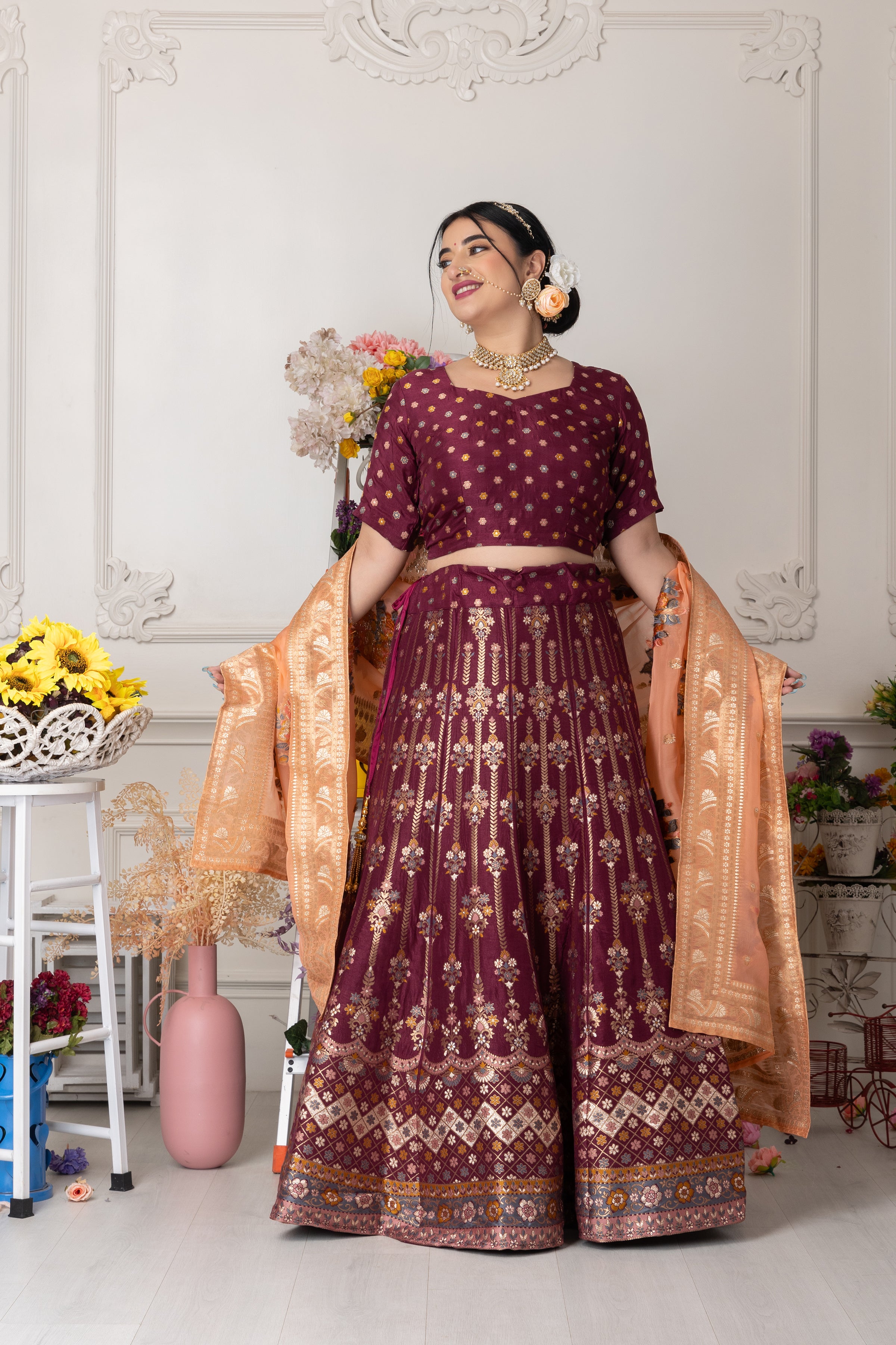 Buy 42/M-2 Size Fancy Sequins Work Plus Size Lehenga Choli Online for Women  in Malaysia