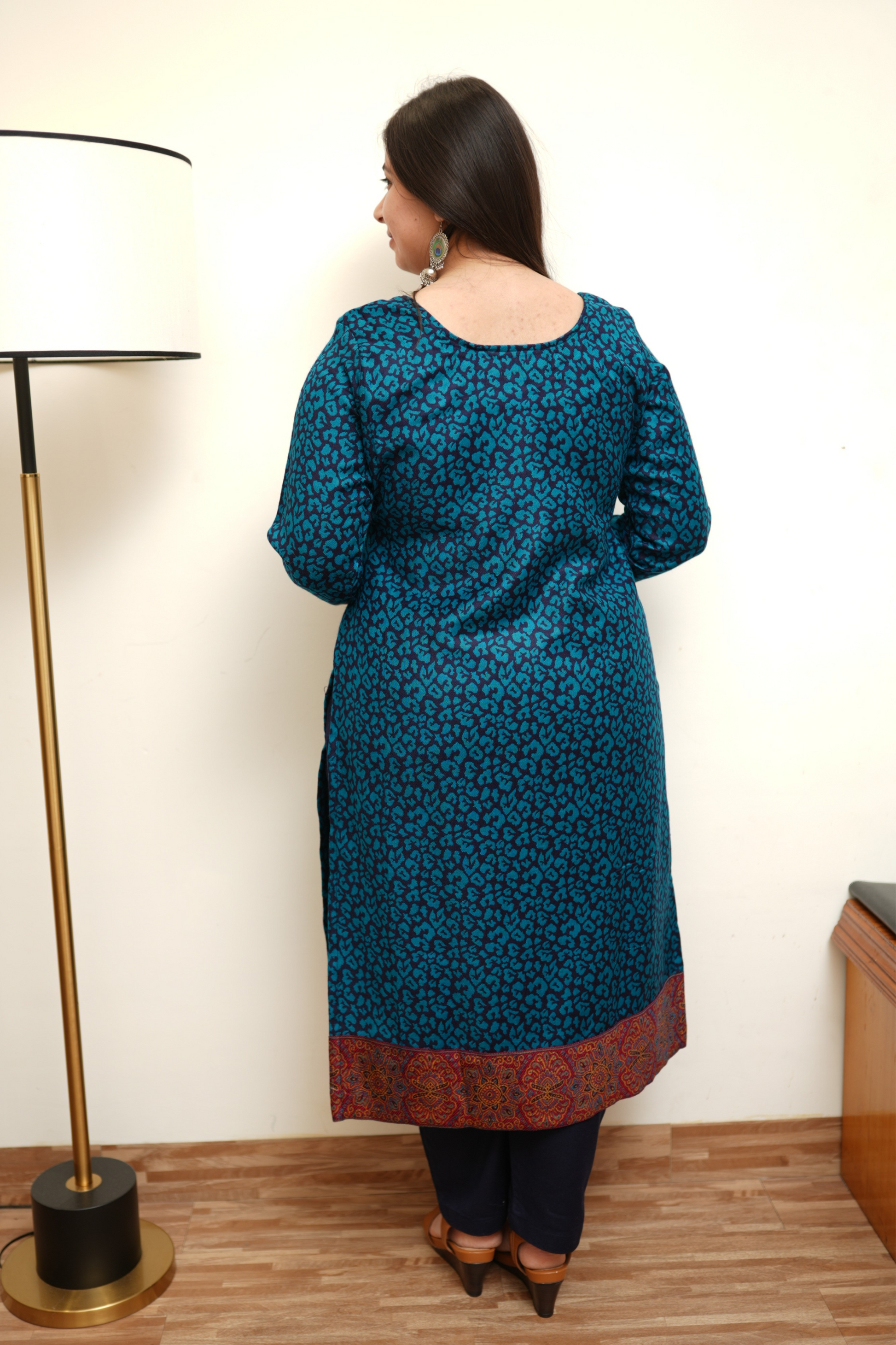 Blue Woolen Kurta Set