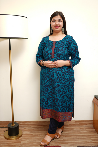 Blue Woolen Kurta Set