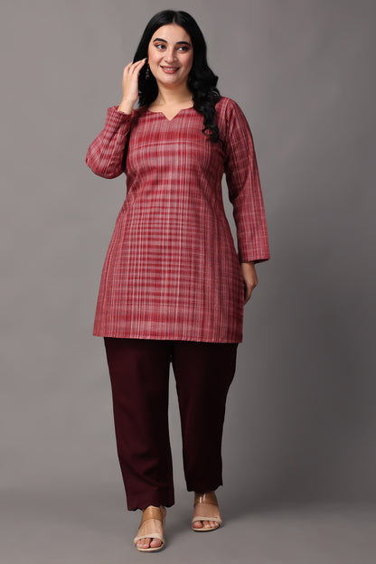 Wine   Short Woolen Kurti