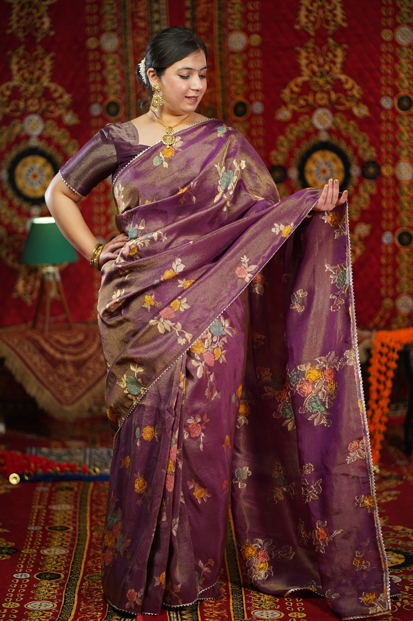 Madhur Sargam Woven Tissue Saree