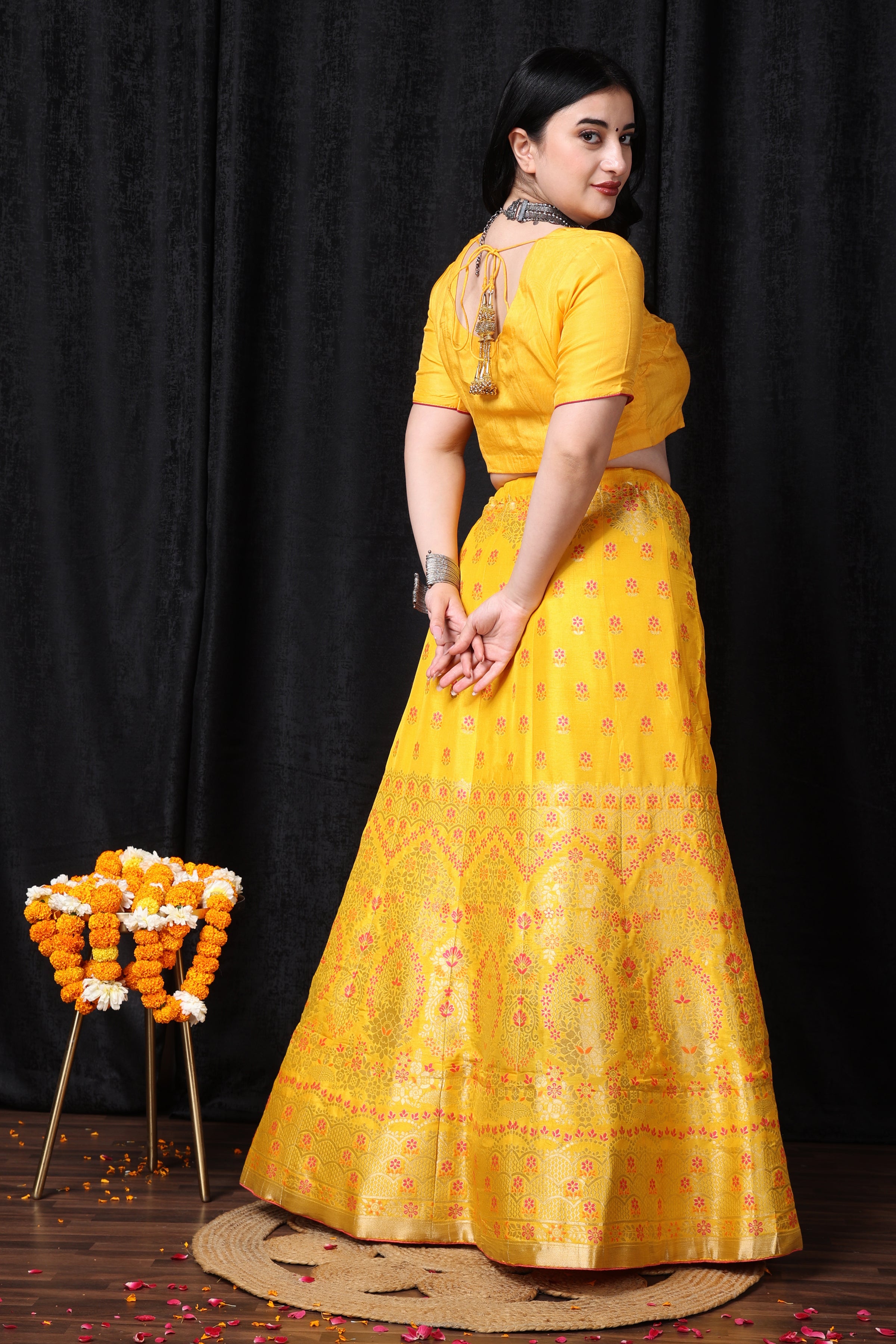 Silk Yellow Wedding Lehenga Choli in Embroidered - LC7173