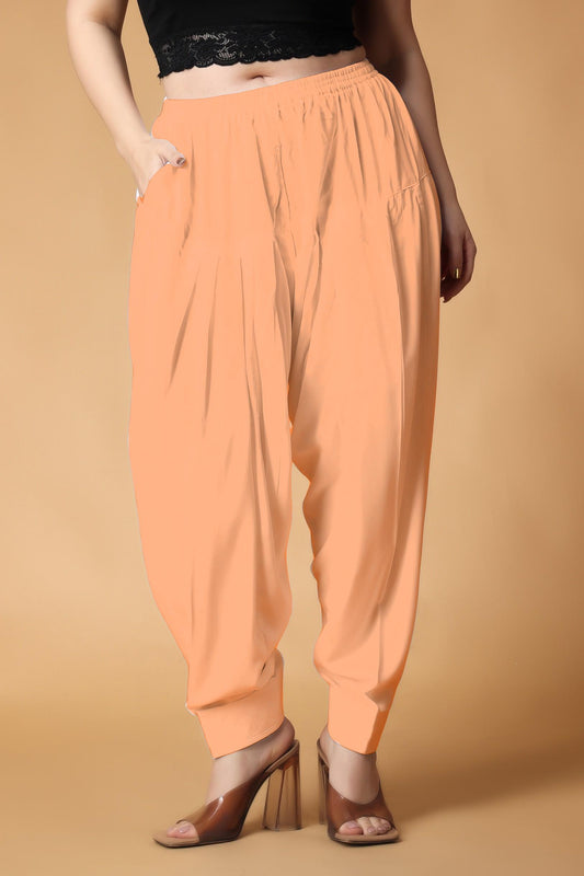 Apricot Rayon Pleated Salwar