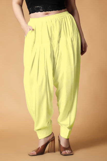 Lemon Rayon Pleated Salwar