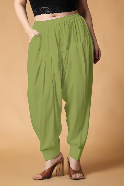 Light Green Pleated Cotton Salwar