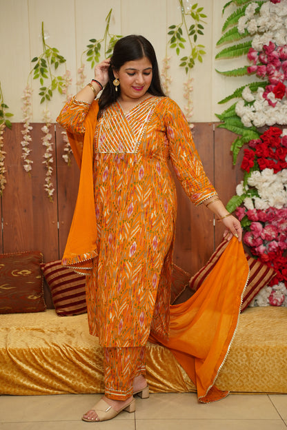 Mustard Gold Foiled Suit Set