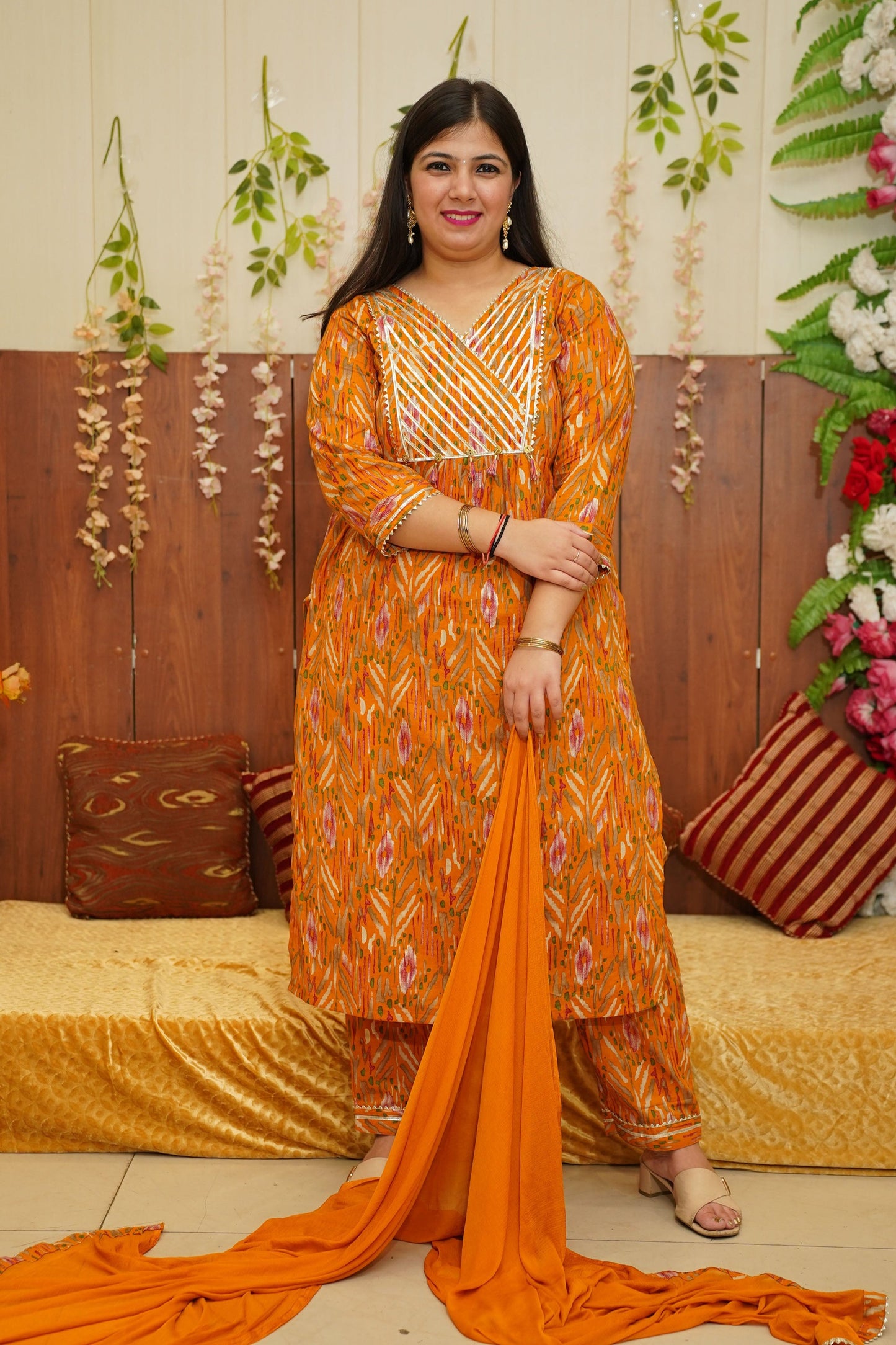 Mustard Gold Foiled Suit Set