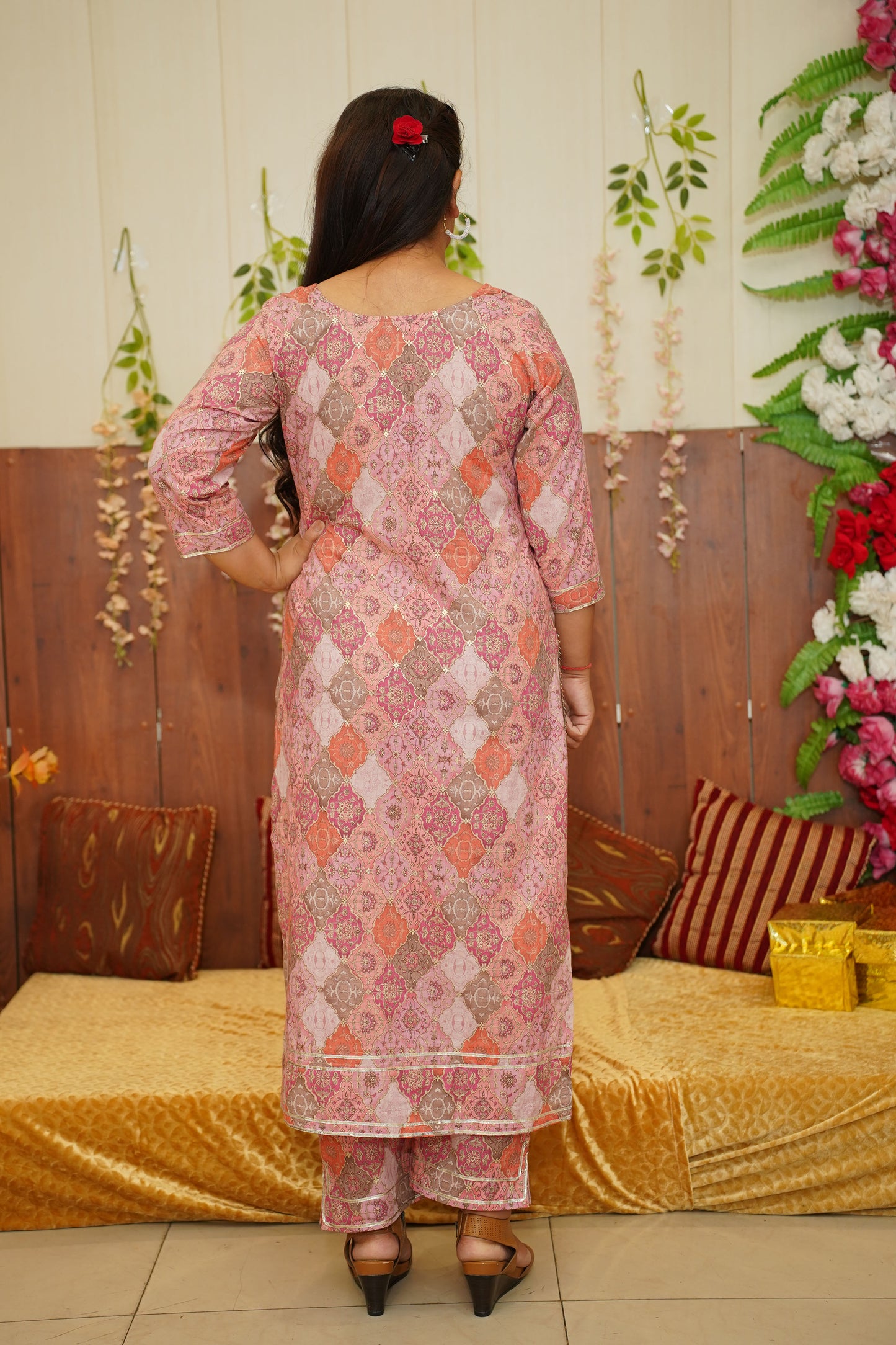 Onion Pink Foiled Suit Set