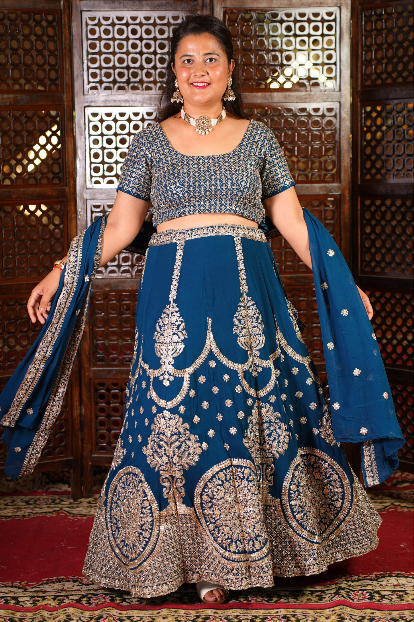 Afreen Zari Embroidered Georgette Lehenga