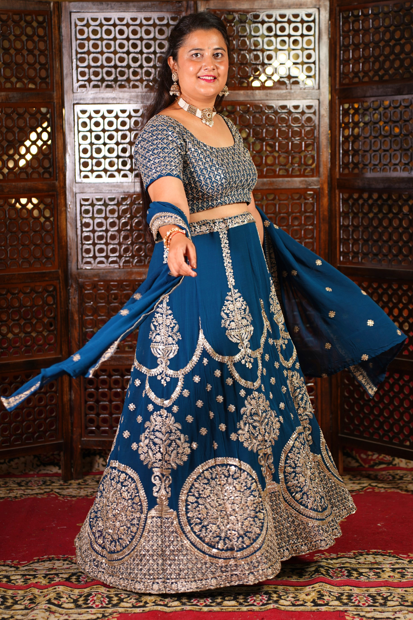 Afreen Zari Embroidered Georgette Lehenga