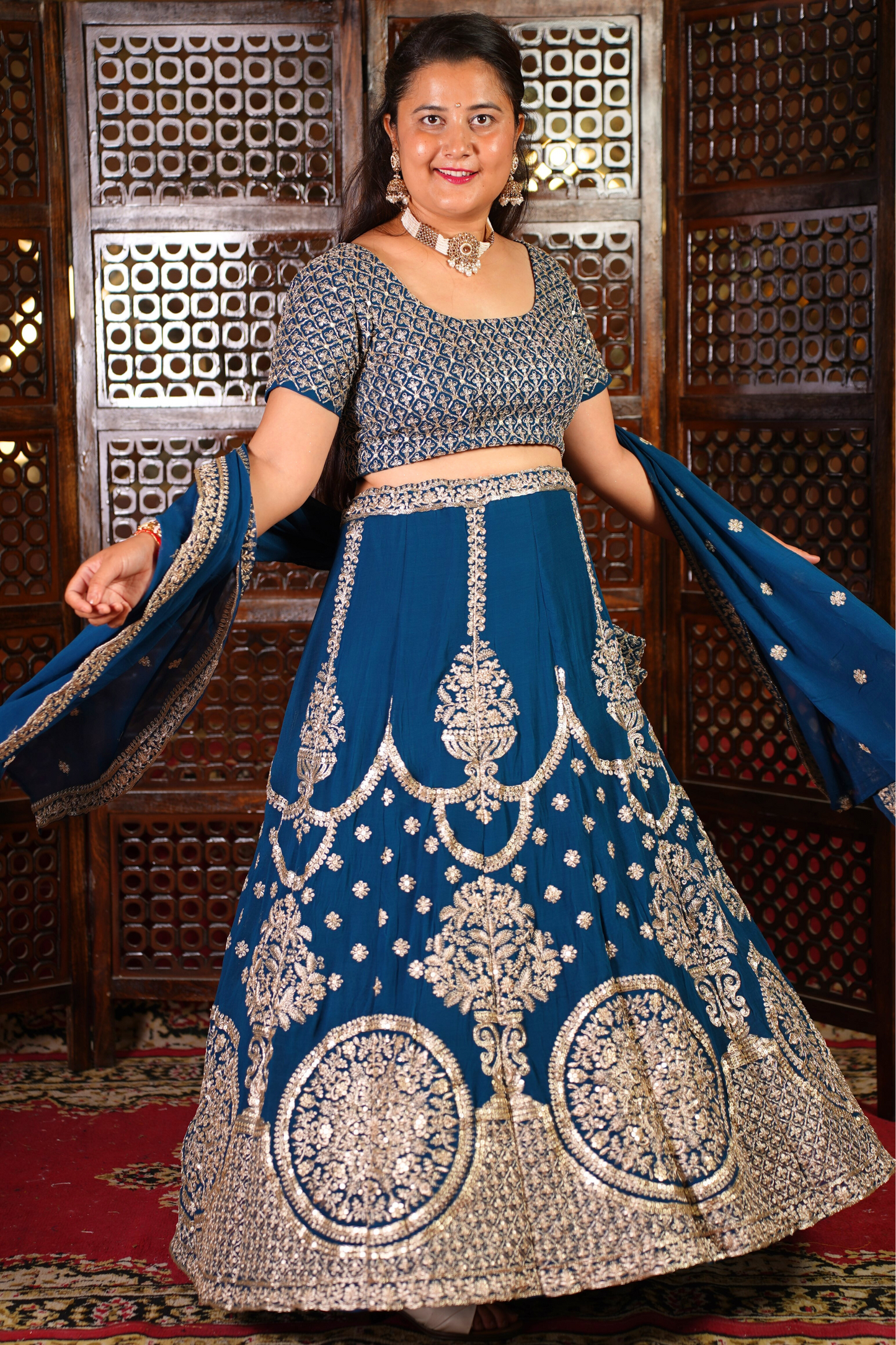 Afreen Zari Embroidered Georgette Lehenga