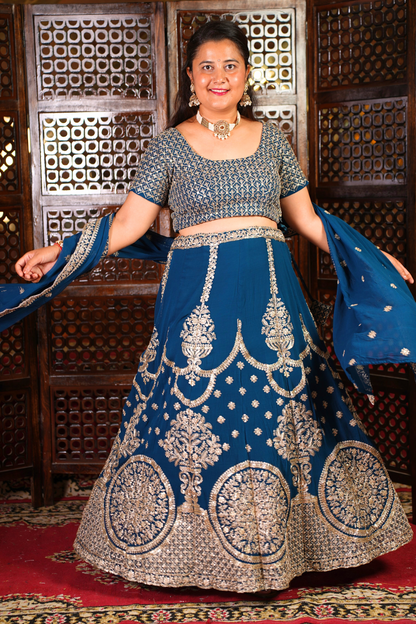 Afreen Zari Embroidered Georgette Lehenga