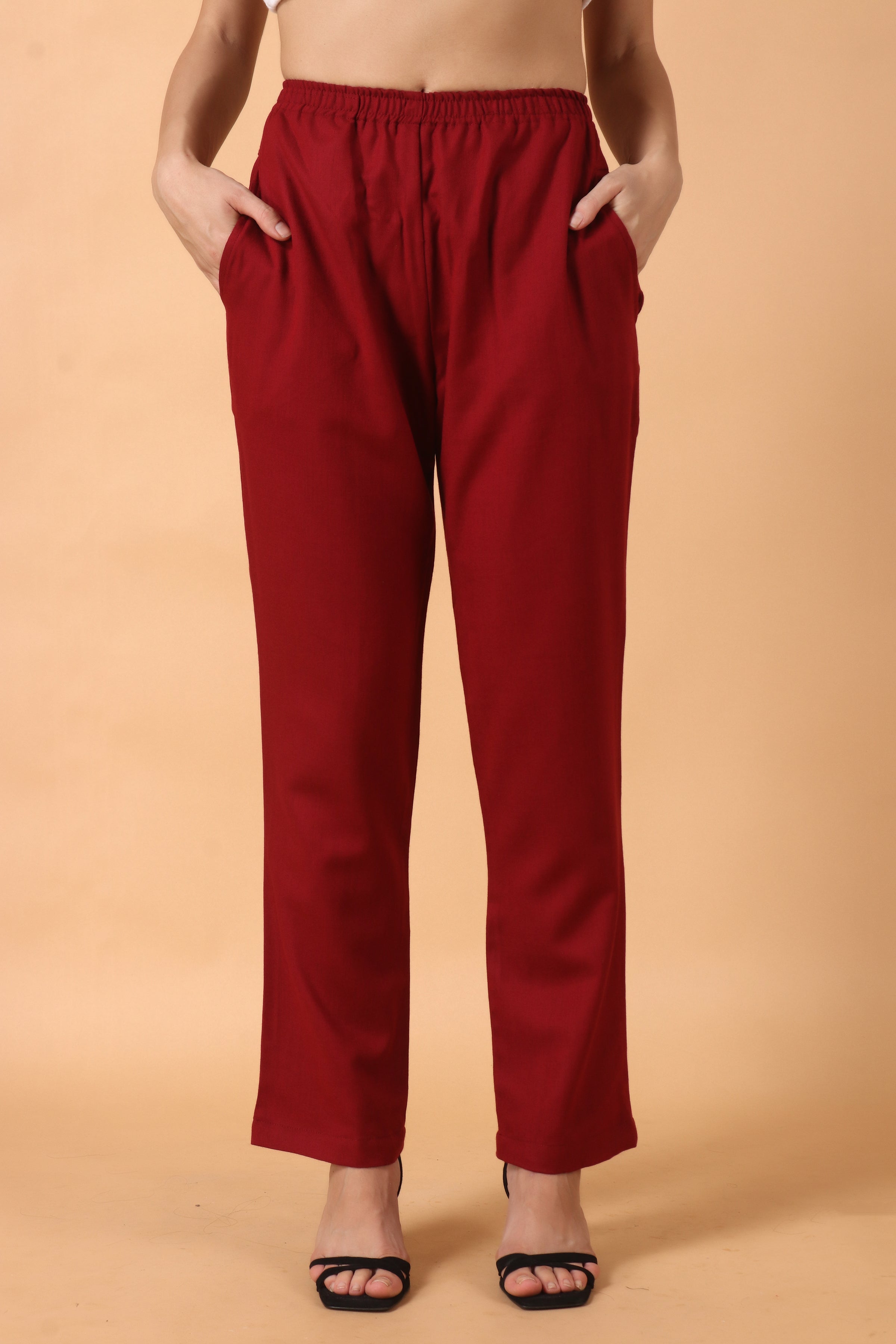 Buy Light Gold Parallel Pants Online - W for Woman