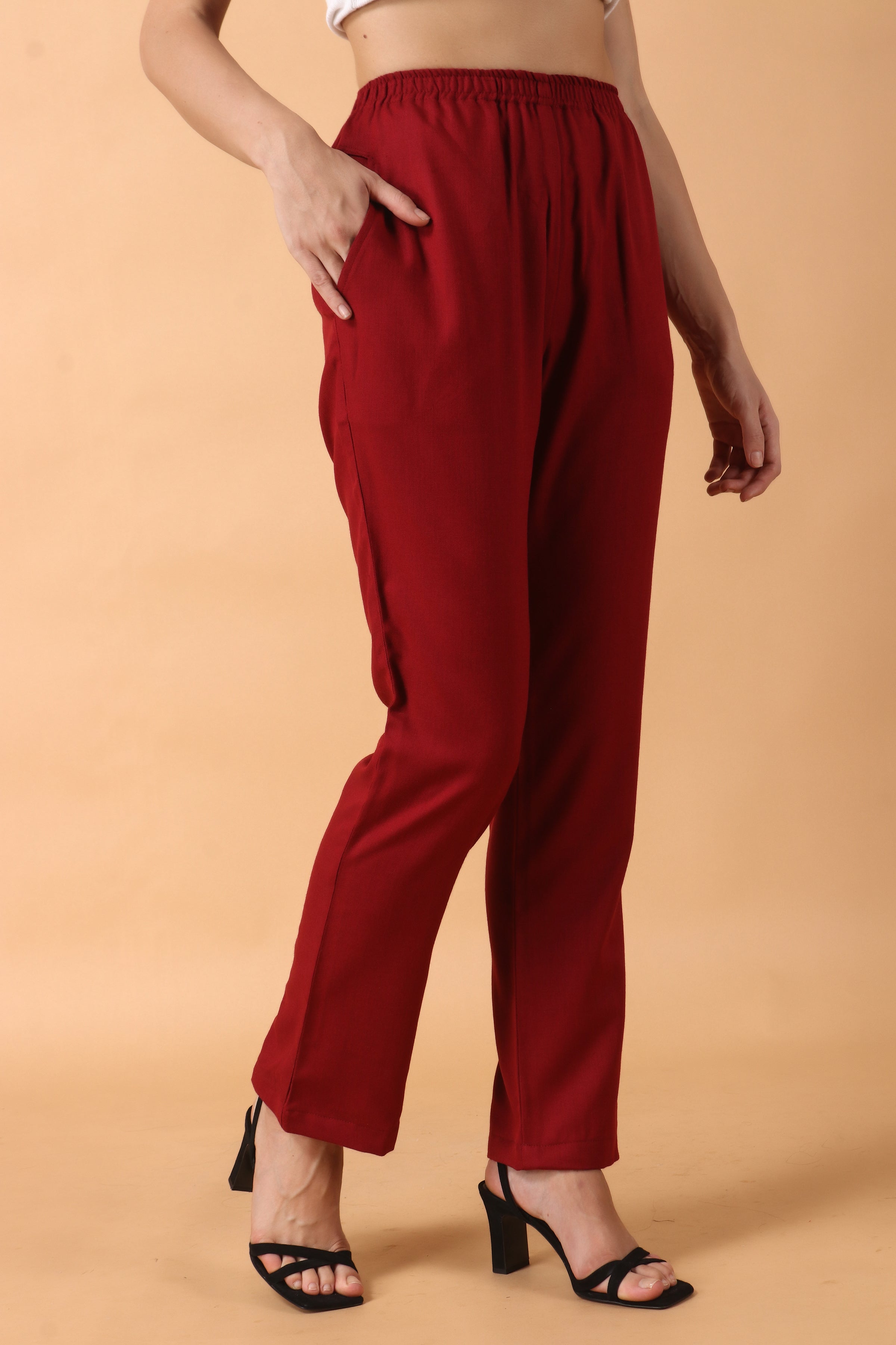 Buy Style Prezone Women's Woolen Pants for Winter Wear Casual Warm Leggings  White 2XL at Amazon.in