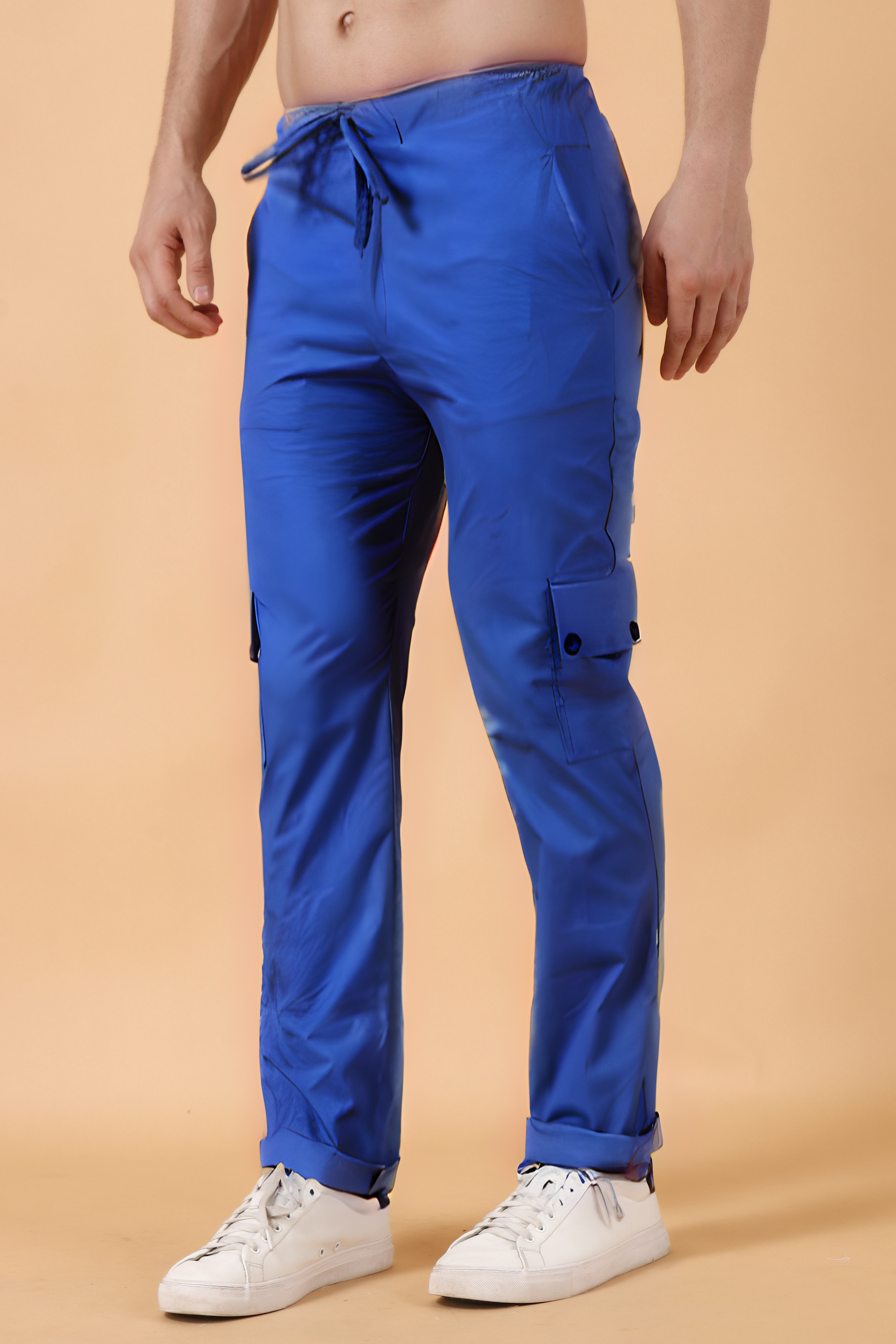 Buy Navy Blue Slim Zip Detail Stretch Cargo Trousers from Next USA