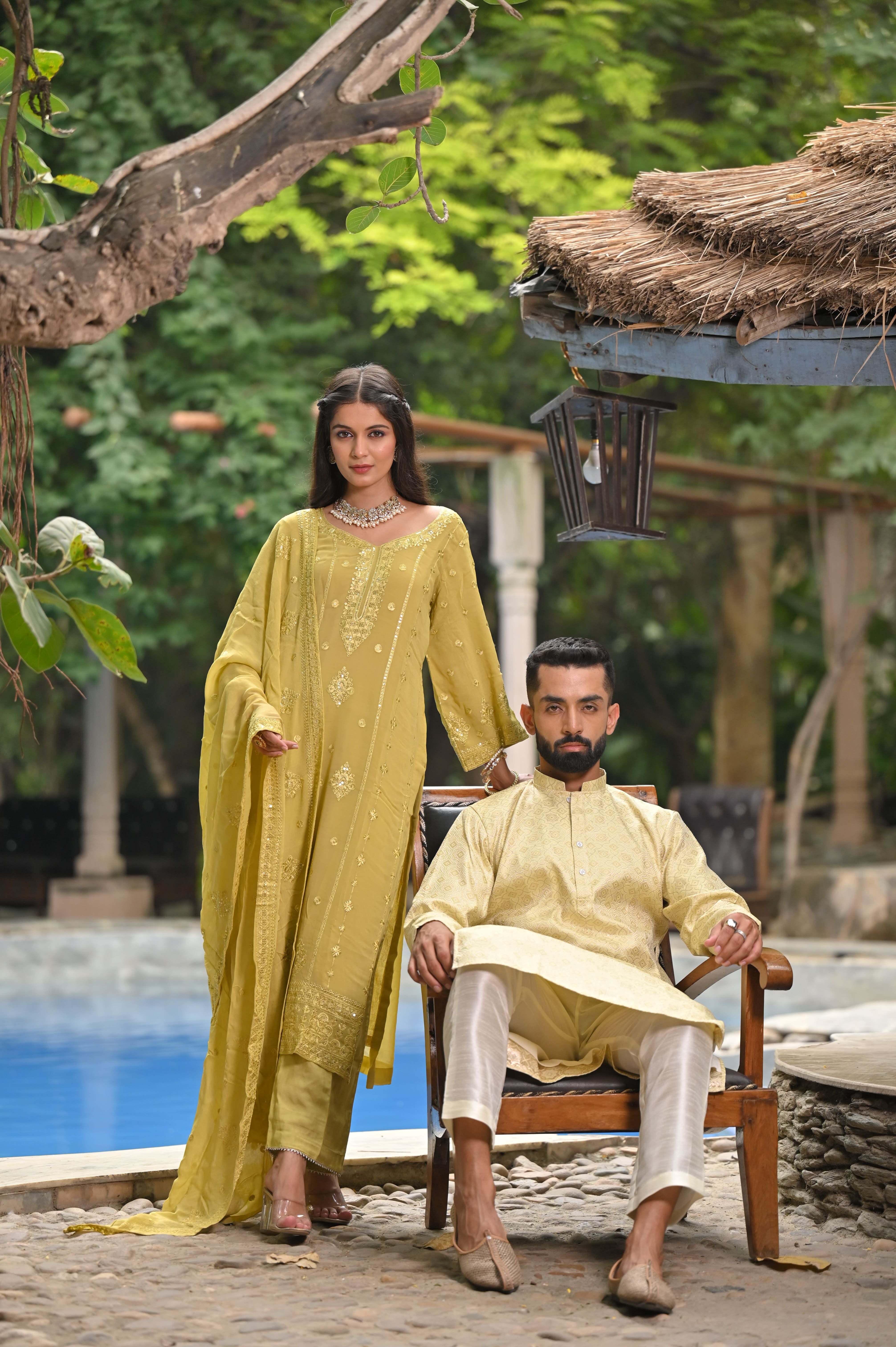 Sky Blue Couple Twinning Wedding Special Combo - Indian Heavy Anarkali  Lehenga Gowns Sharara Sarees Pakistani Dresses in USA/UK/Canada/UAE -  IndiaBoulevard