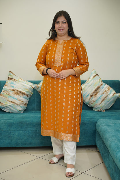 Sunlit Mustard Woollen Kurta Set