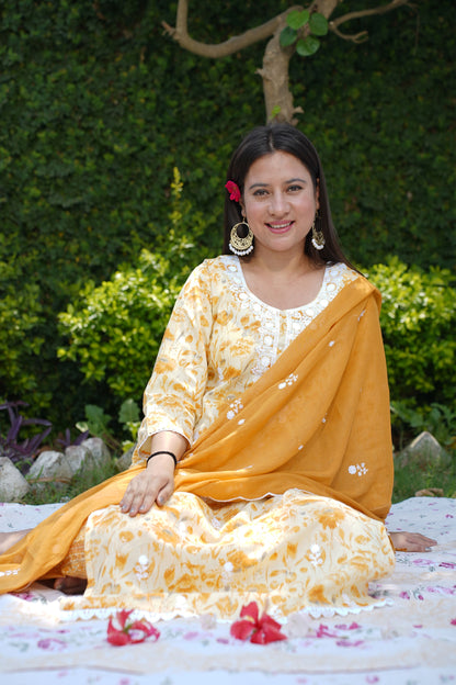 Sunny Yellow Cotton Suit Set