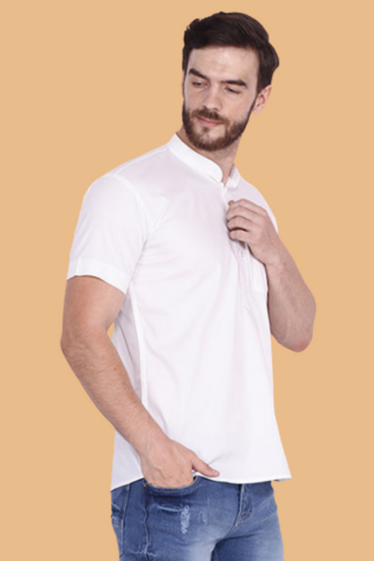 White Short Kurta for Men