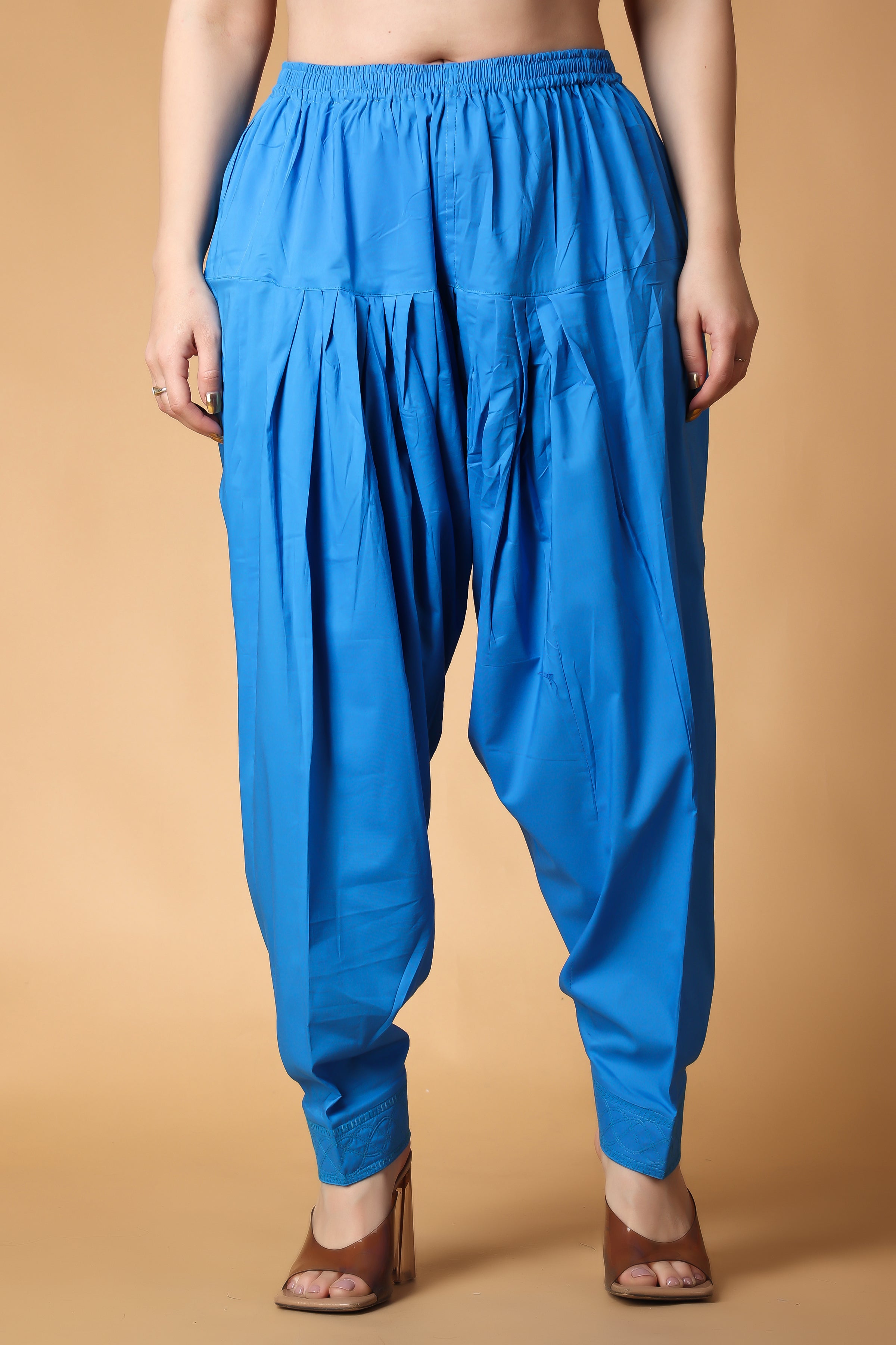 Buy Ecru Solid Hem Cuffed Salwar Pants Online  W for Woman