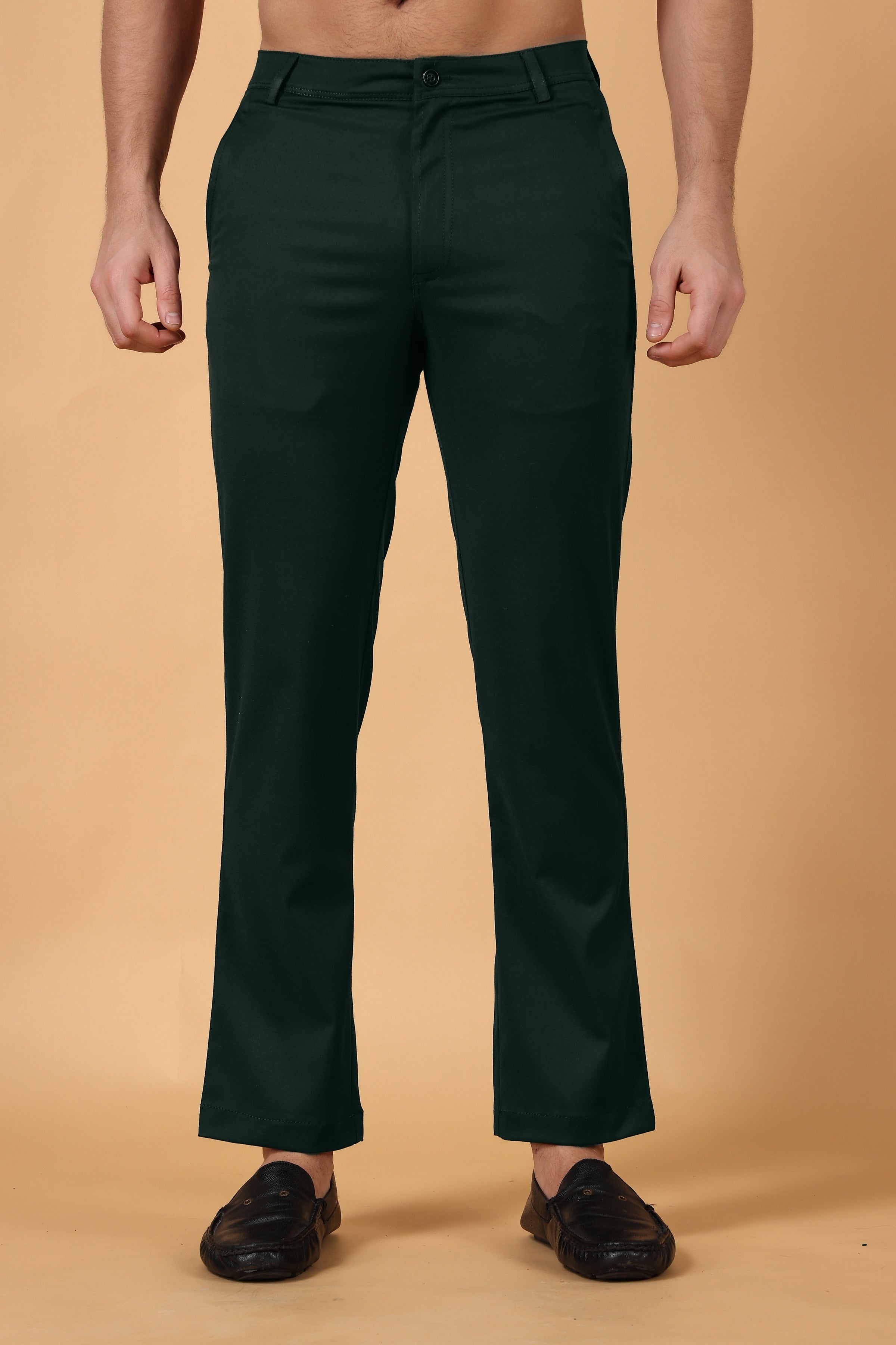 Buy HANGUP Mens Formal Wear Trouser Green Online