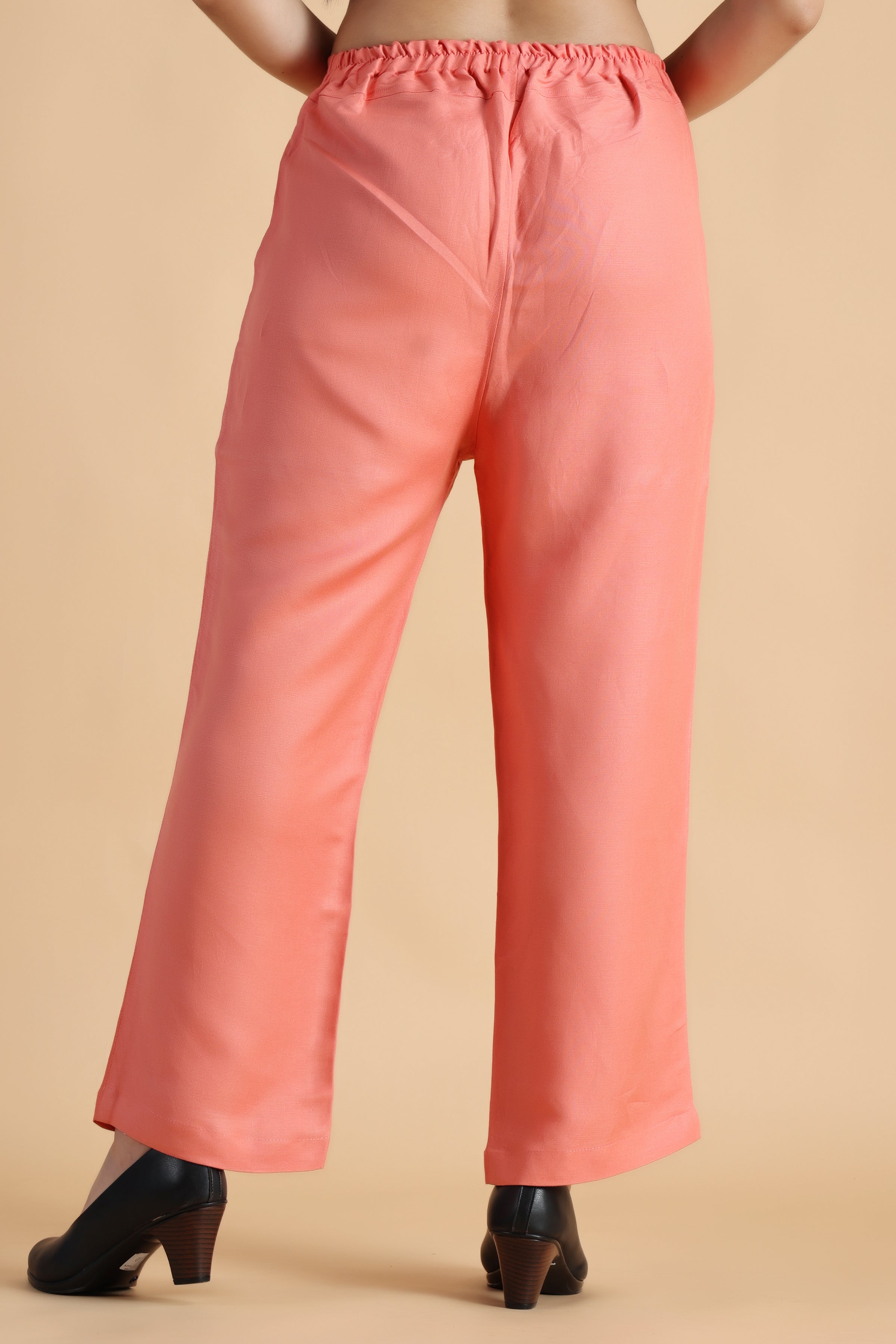 Buy Women Peach Slim Fit Solid Casual Trousers Online  806974  Allen Solly
