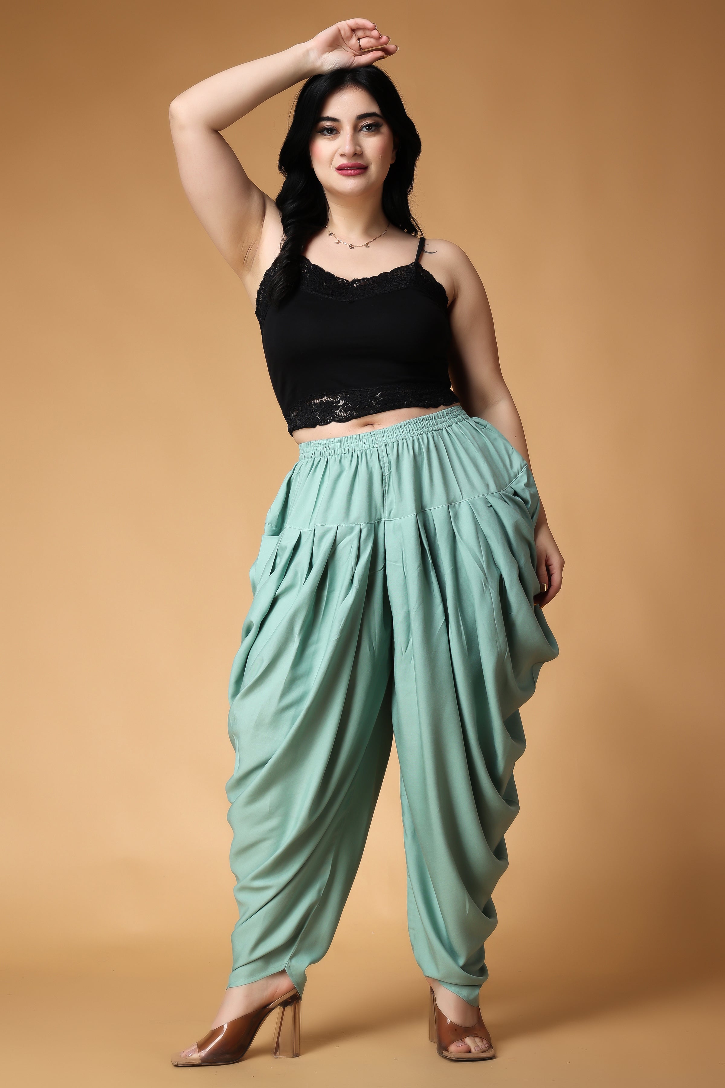 Buy Sonam Luthria Green Crepe Patola Pattern Top And Dhoti Pant Set Online  | Aza Fashions