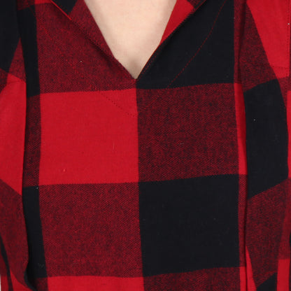 Red Check Woollen Dress | Apella.