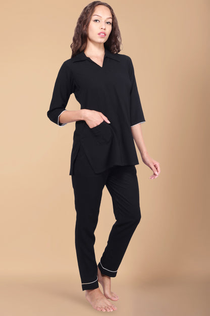 Plus Size Black Night Suit